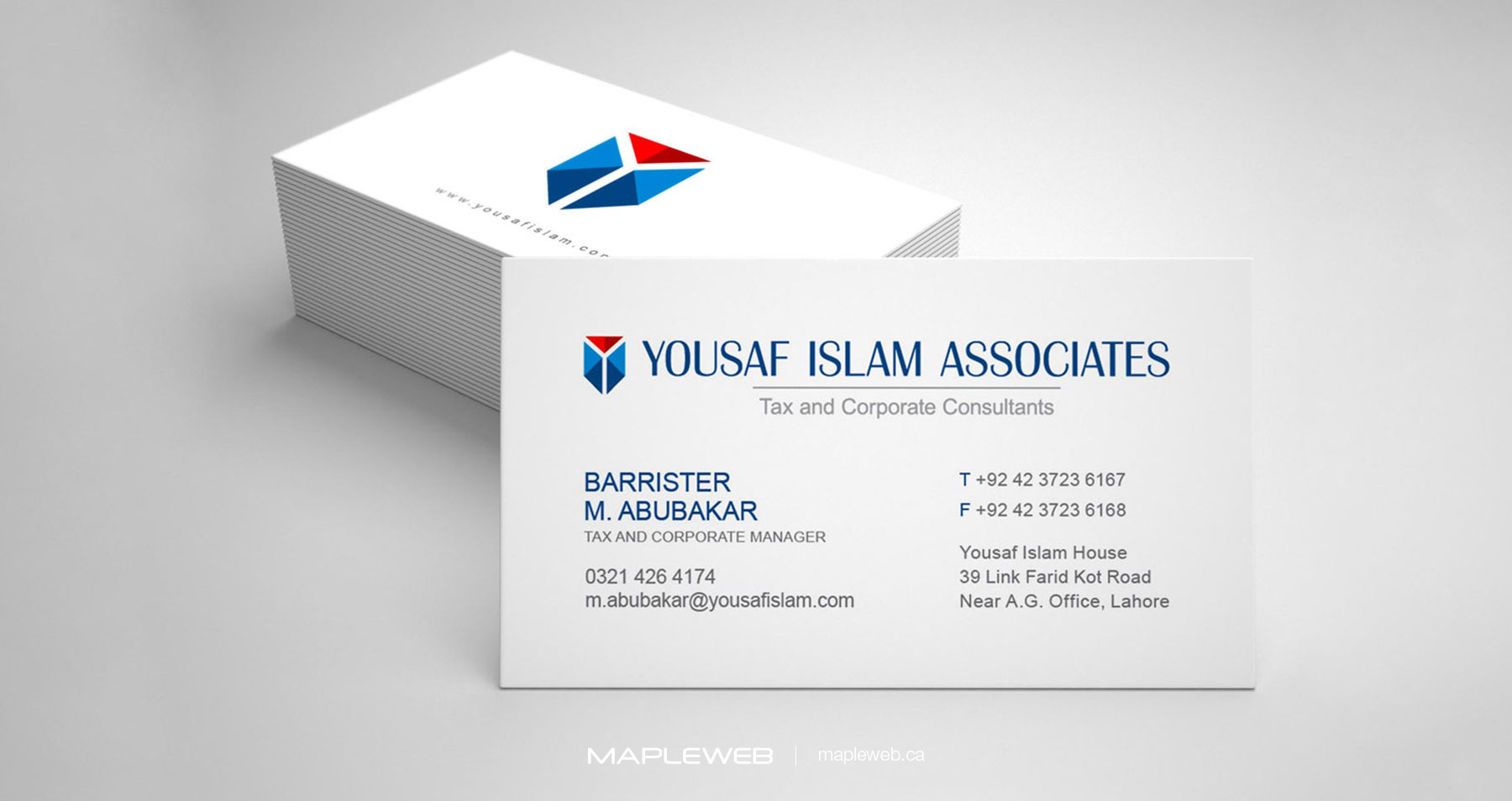 Yousaf Islam Business Card Brand design by Mapleweb